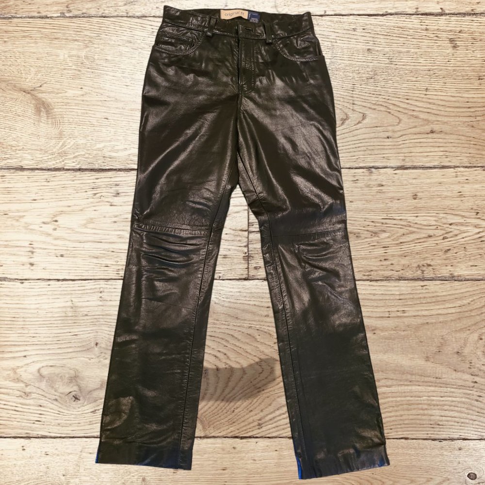 Gap Original Fit Black Leather Pants Ladies Size 4